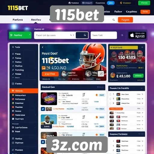 Interface do usuário do site 115bet é intuitiva